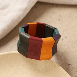 Women's Bohemian Wooden Stretch Bangle Bracelet