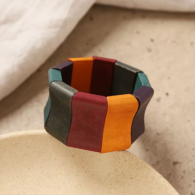 Women's Bohemian Wooden Stretch Bangle Bracelet