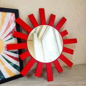 Bohemian Acrylic & Wood Wall Mirror