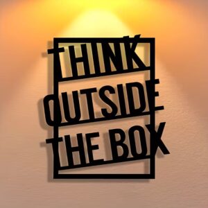Think Outside the Box Metal Wall Art Sign