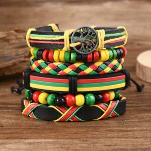 Jamaican Style Multi-Layer Bracelet Set (6 Pieces)