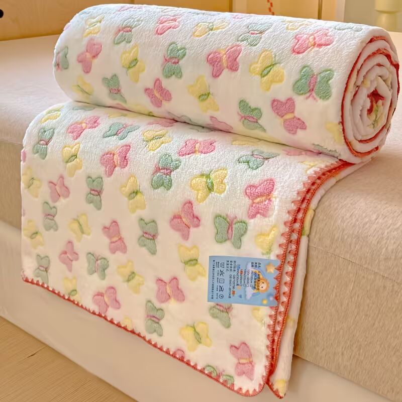 Butterfly Pattern Baby Coral Blanket