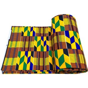 Traditional Kente-Style African Batik Fabric