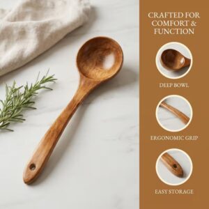Handcrafted Solid Wood Soup Ladle