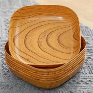 Wood Grain Serving Tray Set